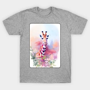 Giraffe Watercolor Portrait 2 T-Shirt